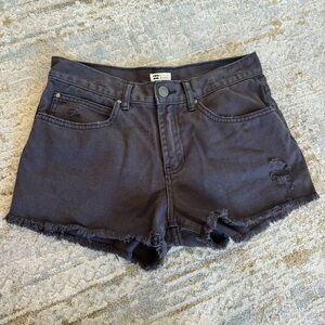 Billabong Black Jean Shorts Distressed Hem